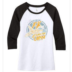 F16 Ukraine Women's Tri-Blend 3/4-Sleeve Raglan Shirt