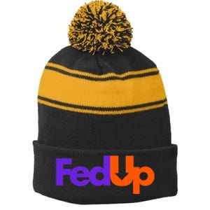 Fed Up Stripe Pom Pom Beanie