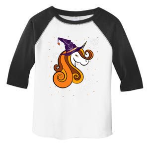 Funny Unicorn Face Witch Hat Cute Halloween Costume Gift Toddler Fine Jersey T-Shirt