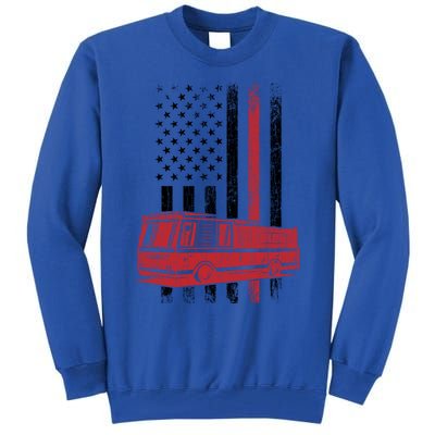 Fire Usa Flag Funny Fire Fire Truck Graphic Cute Gift Tall Sweatshirt