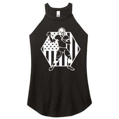 Football USA Flag Women's Perfect Tri Rocker Tank