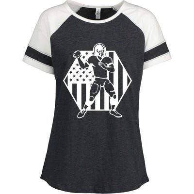 Football USA Flag Enza Ladies Jersey Colorblock Tee