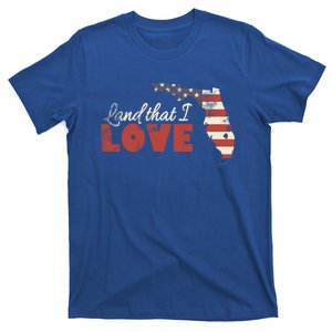 Florida Usa Flag Land That I Love Patriotic July 4th Gift T-Shirt