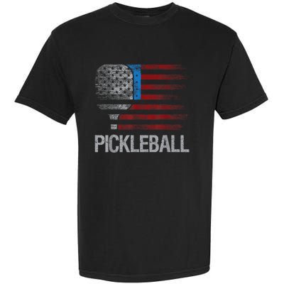 Funny Us Flag Pickleball Player Paddleball Lover Garment-Dyed Heavyweight T-Shirt