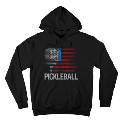 Funny Us Flag Pickleball Player Paddleball Lover Hoodie