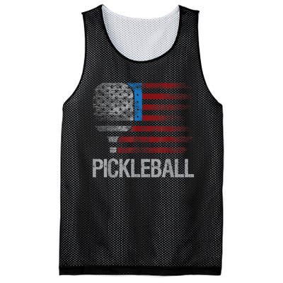 Funny Us Flag Pickleball Player Paddleball Lover Mesh Reversible Basketball Jersey Tank