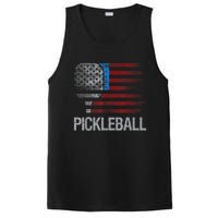 Funny Us Flag Pickleball Player Paddleball Lover PosiCharge Competitor Tank