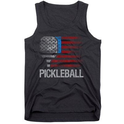 Funny Us Flag Pickleball Player Paddleball Lover Tank Top