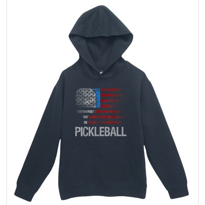 Funny Us Flag Pickleball Player Paddleball Lover Urban Pullover Hoodie