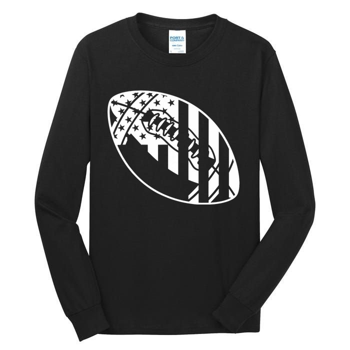 Football USA Flag Tall Long Sleeve T-Shirt