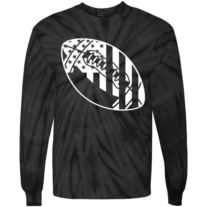 Football USA Flag Tie-Dye Long Sleeve Shirt