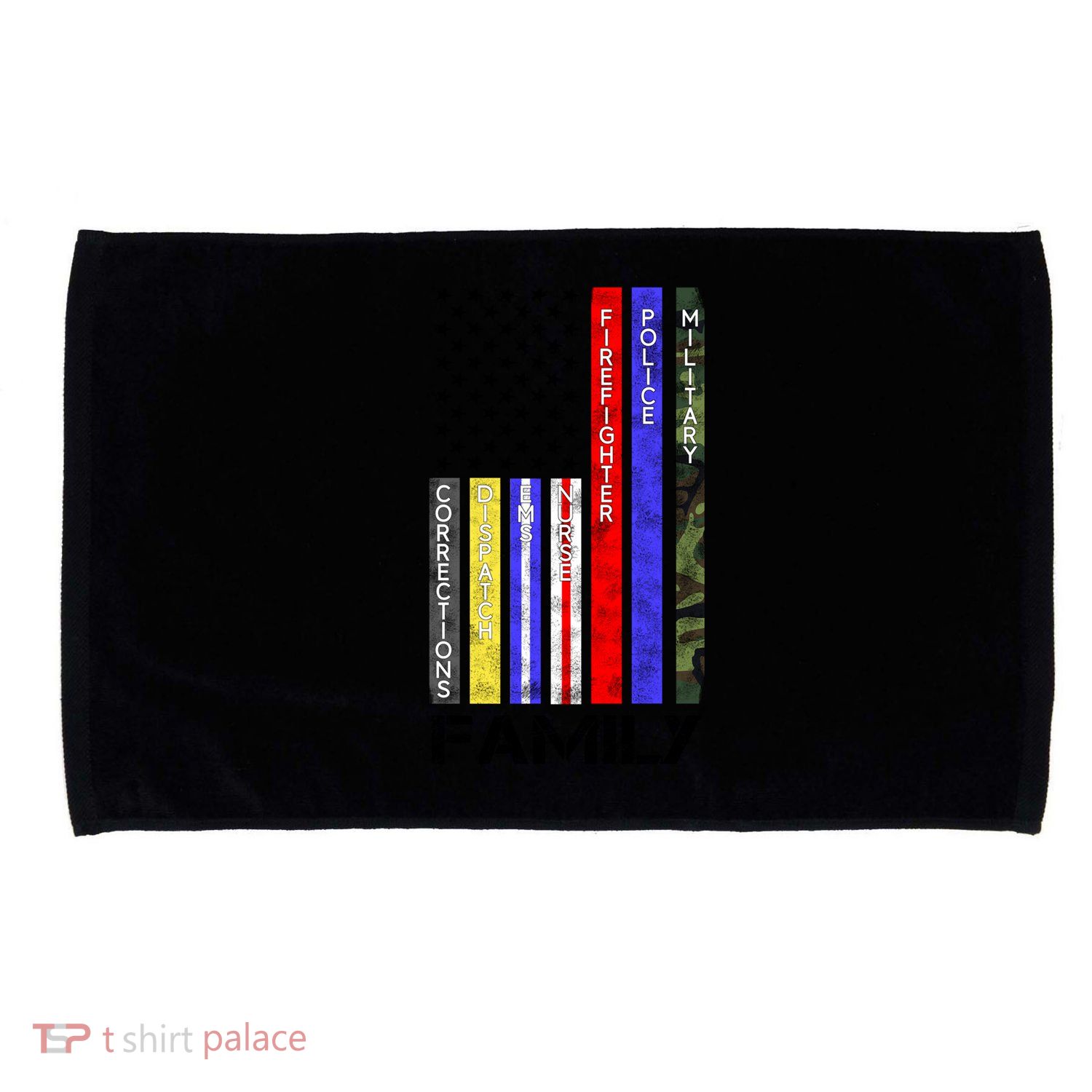 Family Usa Flag Thin Line Military Police Nurse Ems Dispatch Gift Microfiber Hand Towel