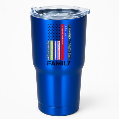 Family Usa Flag Thin Line Military Police Nurse Ems Dispatch Gift Tumbler
