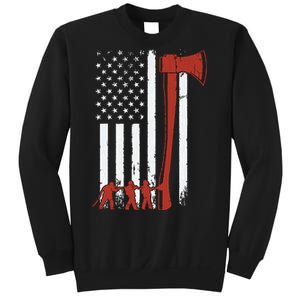 Firefighter USA Flag Funny Firemen Fire Truck Graphic Sweatshirt