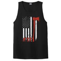 Firefighter USA Flag Funny Firemen Fire Truck Graphic PosiCharge Competitor Tank