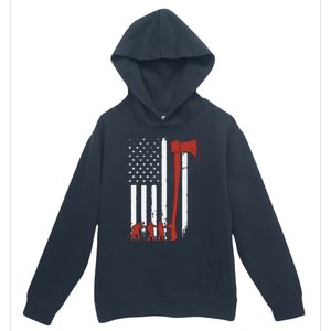 Firefighter USA Flag Funny Firemen Fire Truck Graphic Urban Pullover Hoodie