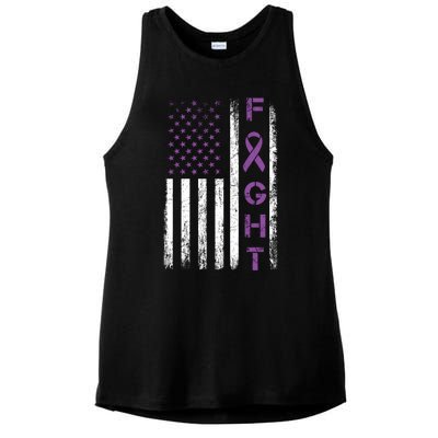 Fighter Usa Flag Gift Fight Crohns Disease Awareness Cute Gift Ladies PosiCharge Tri-Blend Wicking Tank