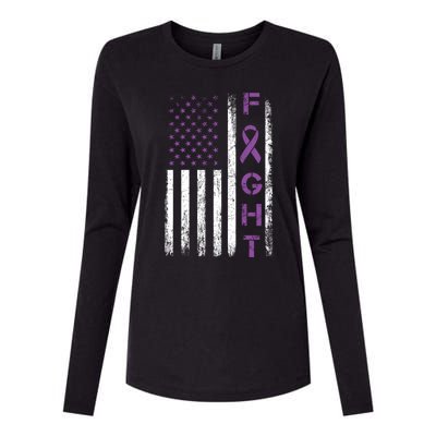 Fighter Usa Flag Gift Fight Crohns Disease Awareness Cute Gift Womens Cotton Relaxed Long Sleeve T-Shirt