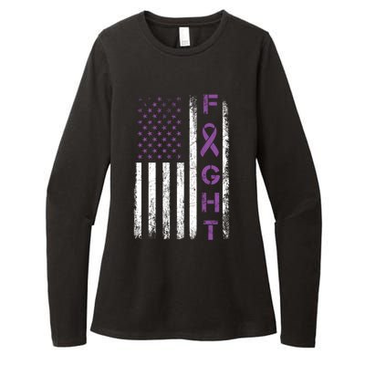 Fighter Usa Flag Gift Fight Crohns Disease Awareness Cute Gift Womens CVC Long Sleeve Shirt