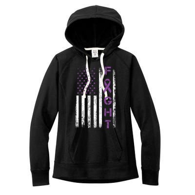 Fighter Usa Flag Gift Fight Crohns Disease Awareness Cute Gift Women's Fleece Hoodie