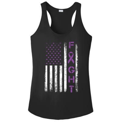 Fighter Usa Flag Gift Fight Crohns Disease Awareness Cute Gift Ladies PosiCharge Competitor Racerback Tank