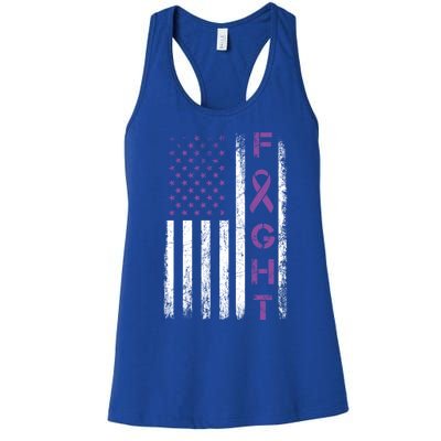 Fighter Usa Flag Gift Fight Crohns Disease Awareness Cute Gift Women's Racerback Tank