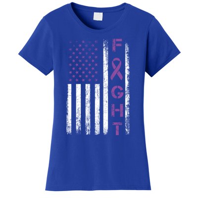 Fighter Usa Flag Gift Fight Crohns Disease Awareness Cute Gift Women's T-Shirt