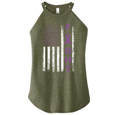 Fighter Usa Flag Gift Fight Crohns Disease Awareness Cute Gift Women's Perfect Tri Rocker Tank