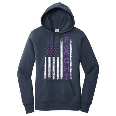 Fighter Usa Flag Gift Fight Crohns Disease Awareness Cute Gift Women's Pullover Hoodie