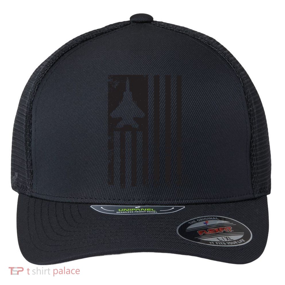 F15 USA FLAG Eagle Fighter Jet For Usaf Pilot Or Crew Flexfit Unipanel Trucker Cap