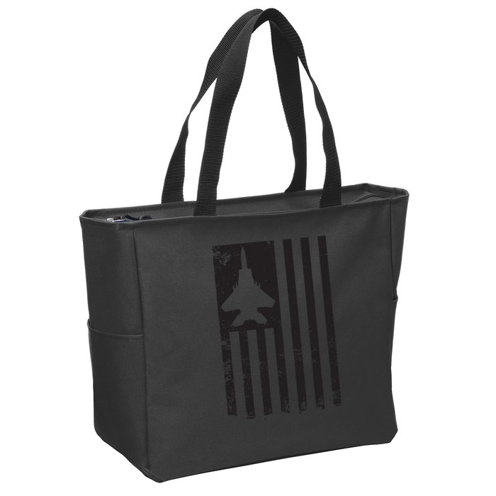 F15 USA FLAG Eagle Fighter Jet For Usaf Pilot Or Crew Zip Tote Bag