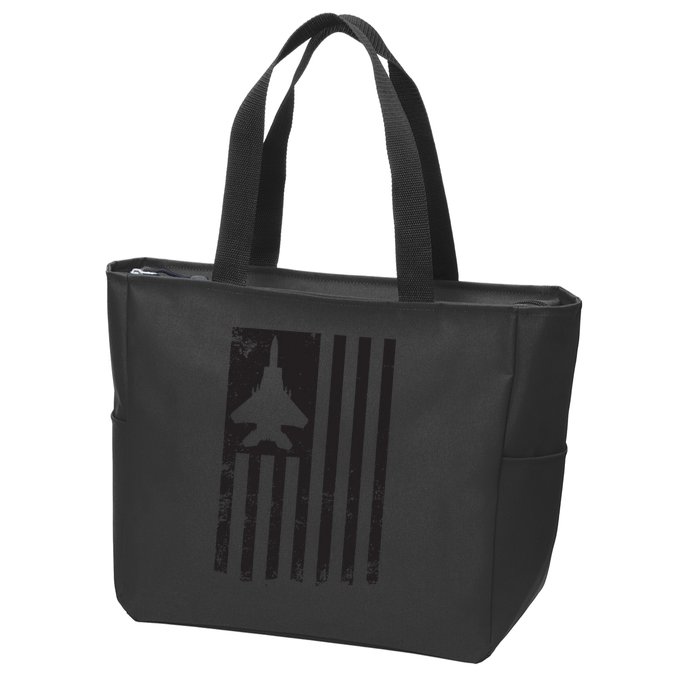 F15 USA FLAG Eagle Fighter Jet For Usaf Pilot Or Crew Zip Tote Bag