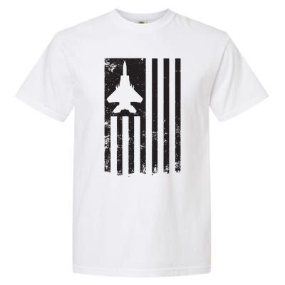 F15 USA FLAG Eagle Fighter Jet For Usaf Pilot Or Crew Garment-Dyed Heavyweight T-Shirt