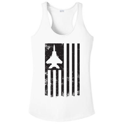 F15 USA FLAG Eagle Fighter Jet For Usaf Pilot Or Crew Ladies PosiCharge Competitor Racerback Tank
