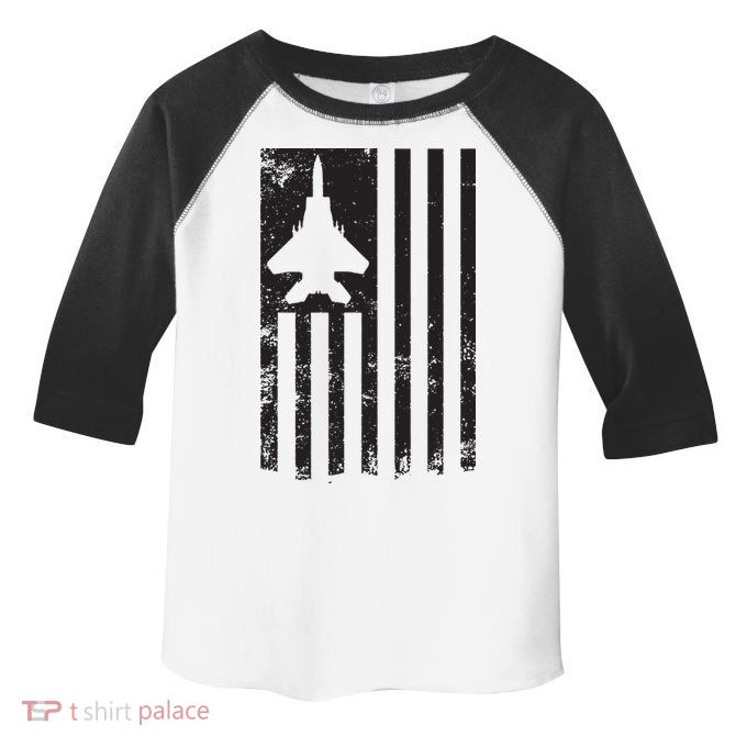 F15 USA FLAG Eagle Fighter Jet For Usaf Pilot Or Crew Toddler Fine Jersey T-Shirt