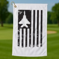 F15 USA FLAG Eagle Fighter Jet For Usaf Pilot Or Crew Golf Towel