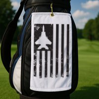 F15 USA FLAG Eagle Fighter Jet For Usaf Pilot Or Crew Golf Towel