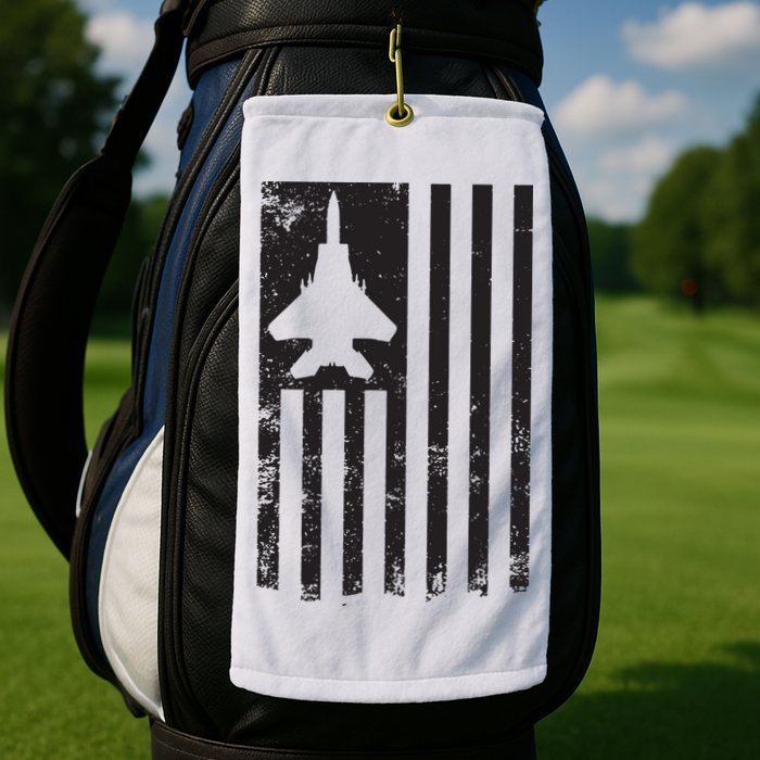 F15 USA FLAG Eagle Fighter Jet For Usaf Pilot Or Crew Golf Towel