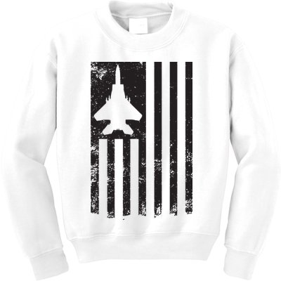 F15 USA FLAG Eagle Fighter Jet For Usaf Pilot Or Crew Kids Sweatshirt