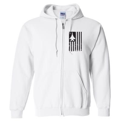 F15 USA FLAG Eagle Fighter Jet For Usaf Pilot Or Crew Full Zip Hoodie