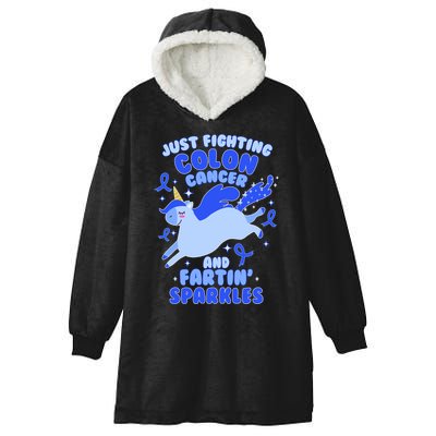 Funny Unicorn Fighting Colon Cancer And Farting Sparkles Hooded Wearable Blanket