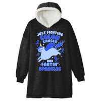 Funny Unicorn Fighting Colon Cancer And Farting Sparkles Hooded Wearable Blanket
