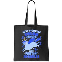 Funny Unicorn Fighting Colon Cancer And Farting Sparkles Bag