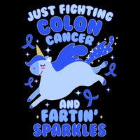 Funny Unicorn Fighting Colon Cancer And Farting Sparkles Sustainable Knit Beanie