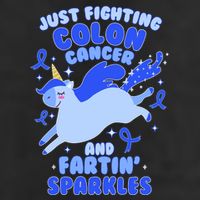 Funny Unicorn Fighting Colon Cancer And Farting Sparkles 25L Jumbo Tote