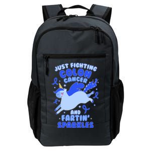 Funny Unicorn Fighting Colon Cancer And Farting Sparkles Daily Commute Backpack