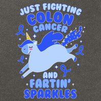 Funny Unicorn Fighting Colon Cancer And Farting Sparkles Cotton Canvas Backpack