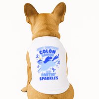 Funny Unicorn Fighting Colon Cancer And Farting Sparkles Doggie Tank