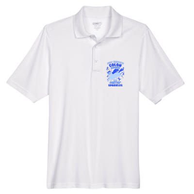 Funny Unicorn Fighting Colon Cancer And Farting Sparkles Men's Origin Performance Piqué Polo