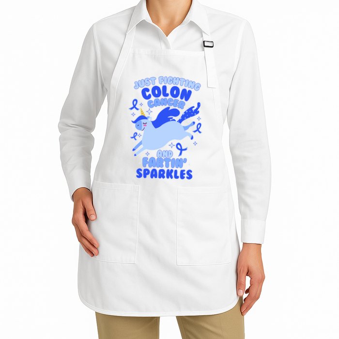 Funny Unicorn Fighting Colon Cancer And Farting Sparkles Apron